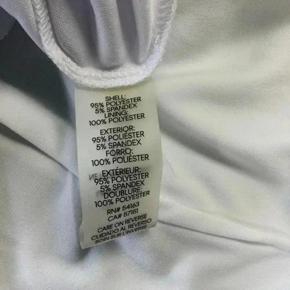 Calvin Klein Womens White Lined Sassy Slit Front Hem Ruched Mini Dress Size 2P - Picture 7 of 10